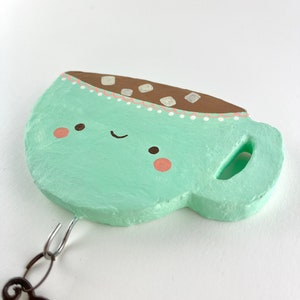 Happy Hot Chocolate with Marshmallows Paper Mache Key Hook image 4