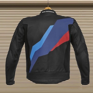 BMW Motorrad Black Motorcycle Racing Leather Jacket Genuine Cowhide ...