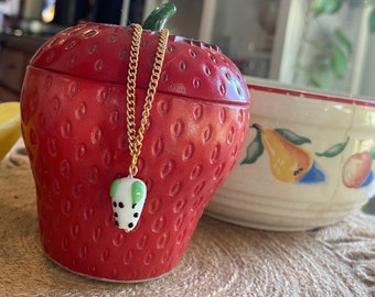 Glass Strawberry Necklace