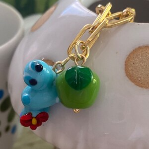 Apple Worm Paperclip Chain Necklace