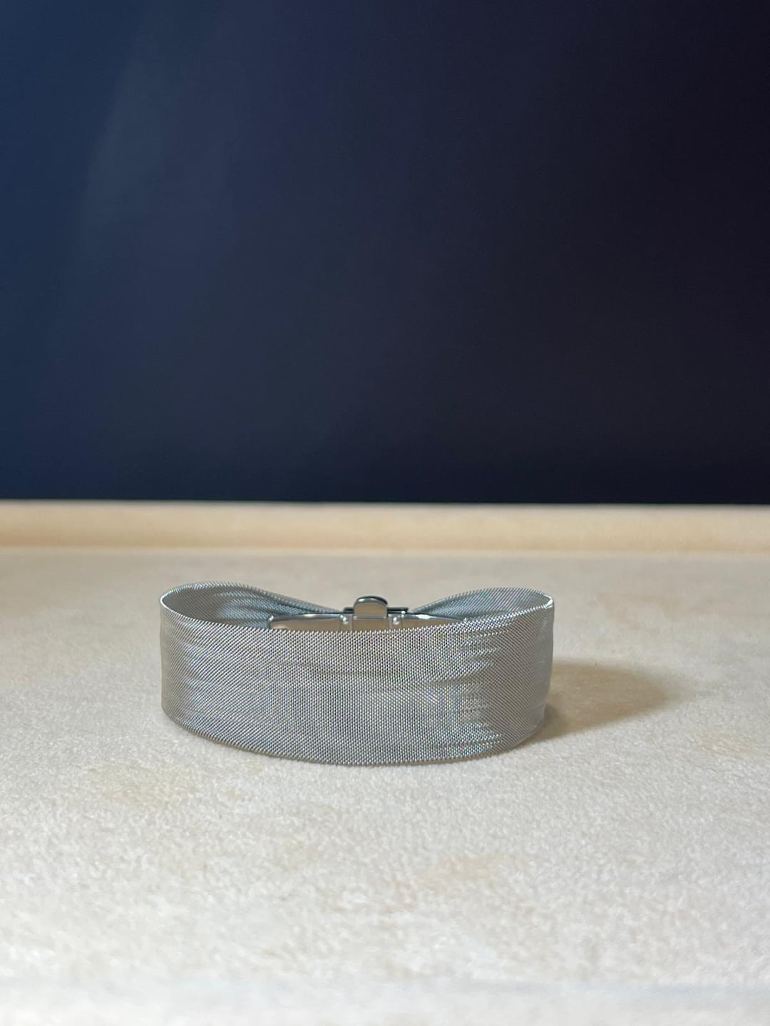 Mini Stainless Steel Mesh Bangle in Gray With Push Button Clasp - Etsy