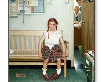 Girl With Black Eye - Norman Rockwell Painting Poster Canvas Print Satin Photo Paper