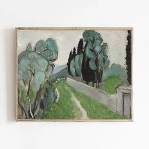 Henri Matisse Paysage avec cyprès et oliviers aux environs de Nice dipinto poster stampa su tela carta fotografica strutturata