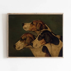 John Alfred Wheeler Drei englische Foxhounds Malerei Plakat Leinwand texturiertes Fotopapier
