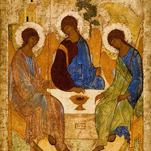 Stampa su tela del dipinto della Santissima Trinità di Andrej Rublev