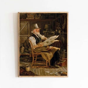 Frederick McCubbin | An Old Politician Painting  Canvas Poster Print Textured Photo Paper