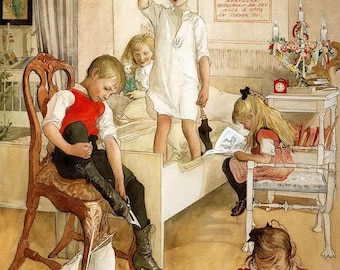 □Carl Larsson□Between Christmas＆NewYear□ Carl Larsson,between Christmas and New Year,art Prints