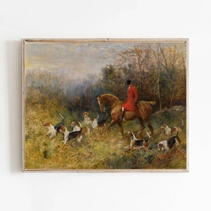 Il disegno Heywood Hardy Fox Hunting Painting Poster Stampa su tela Carta fotografica strutturata