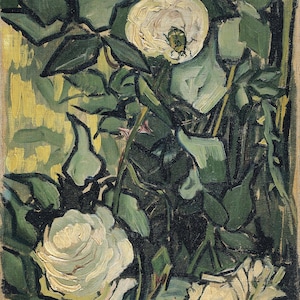 Póster de la pintura "Rosas y escarabajos" de Vincent Van Gogh, impresión en lienzo, papel fotográfico texturizado