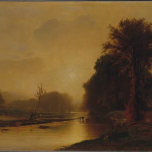 George Inness Autumn Meadows Poster dipinto Stampa su tela Carta fotografica testurizzata