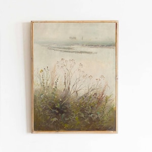 László Mednyánszky Shore of Flooded River in Blossom Meadow Painting Poster Canvas Print