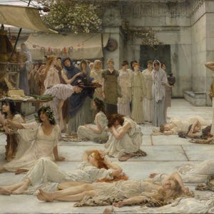 Lawrence Alma Tadema Le donne di Anfissa, dipinto su tela, poster, carta fotografica testurizzata