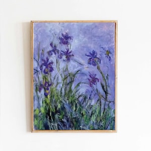 Claude Monet, Iris lilla, 1917, dipinto, poster, stampa su tela, carta fotografica testurizzata