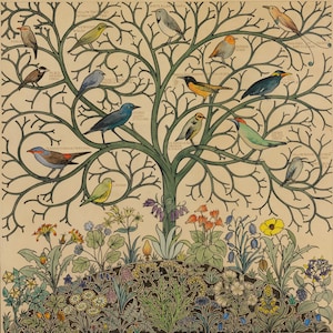 Birds of Many Climes by Charles Voysey 1914 Painting Poster Canvas Print