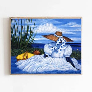 African American Art Print Poster Painting Canvas By J. Green Textured Photo Paper