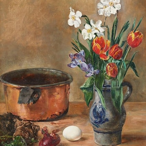 Anna Katarina Munthe-Norstedt svedese, 1854-1936 Tulipani, 1902 Natura morta Pittura Poster Stampa su tela Carta fotografica strutturata