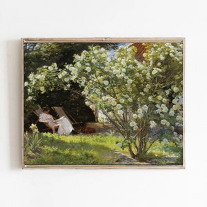 Roses by Peder Severin Krøyer Painting Poster Canvas Print Textured Photo Paper image 1