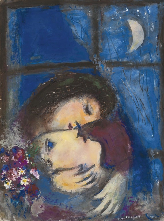 Marc Chagall Each Night the Moon Kisses Secretly the Lover