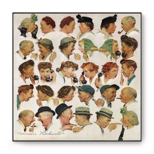 The Gossips di Norman Rockwell Dipinto Poster Stampa su tela Carta fotografica testurizzata