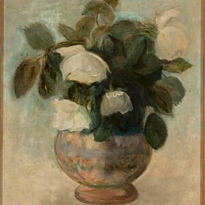Rose bianche Tadeusz Makowski Natura morta Pittura Poster Stampa su tela Carta fotografica testurizzata