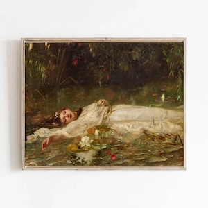 Friedrich Heyser Ophelia Painting Poster Canvas Print Textured Paper