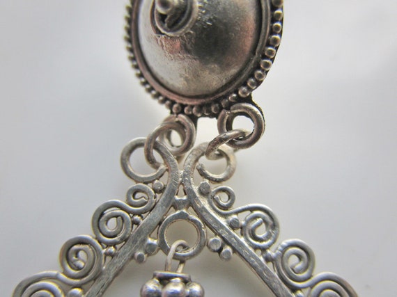 Vintage Sterling Silver Earrings with Beaded Dang… - image 5