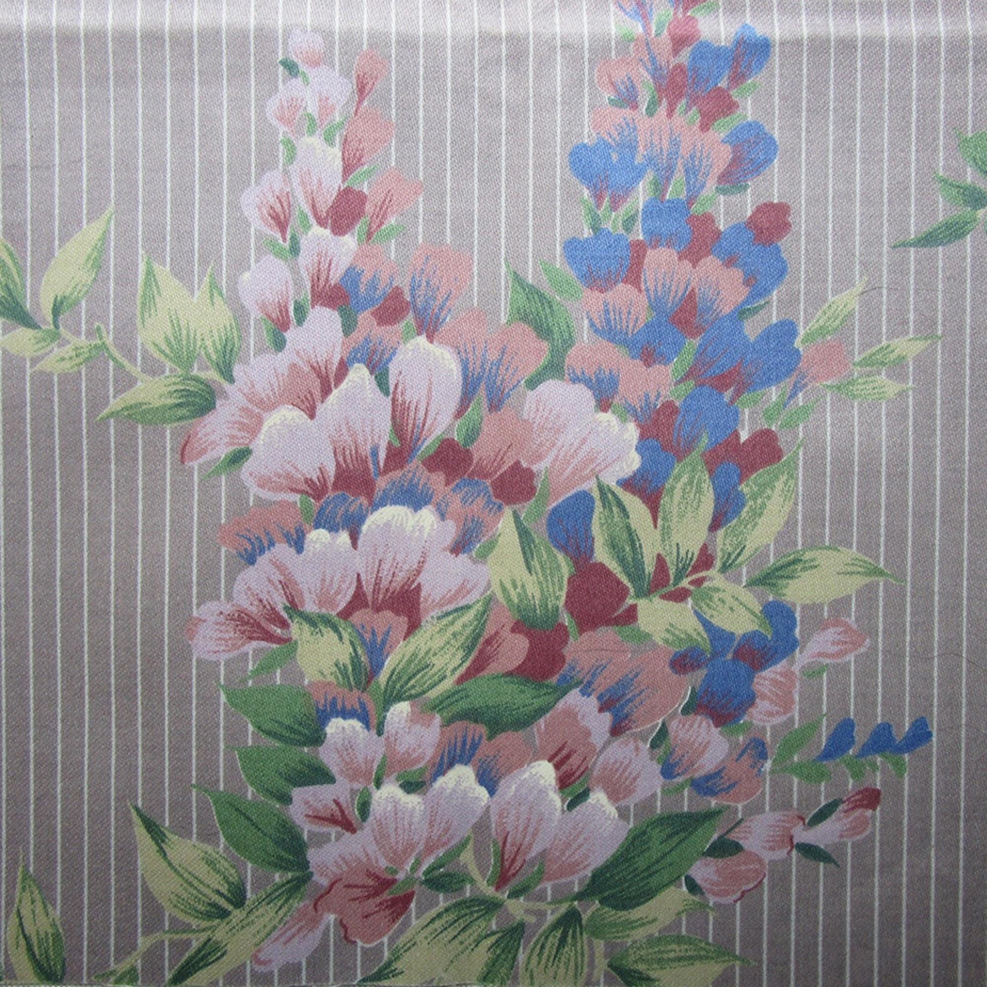 Vintage Decorator Screen Print Fabric, Floral Stripe, 56" x 40"