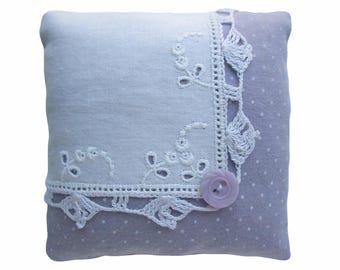 Par de pañuelos vintage con bolsitas de lavanda, 8,25 cm x 8,25 cm.
