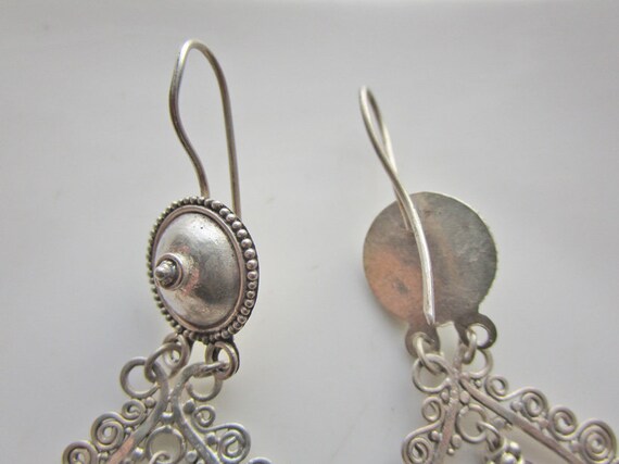 Vintage Sterling Silver Earrings with Beaded Dang… - image 7