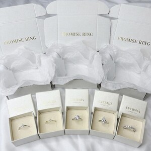 Moissanite Promise Ring | S925 Sterling Silver, 14K Gold Plated | GRA Certified Commitment Ring