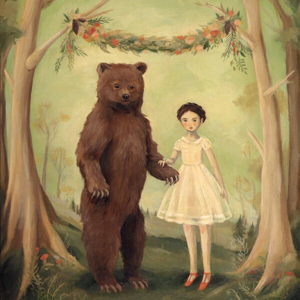 In the Spring, She Married a Bear / Print 8x10 by Emily Winfield Martin