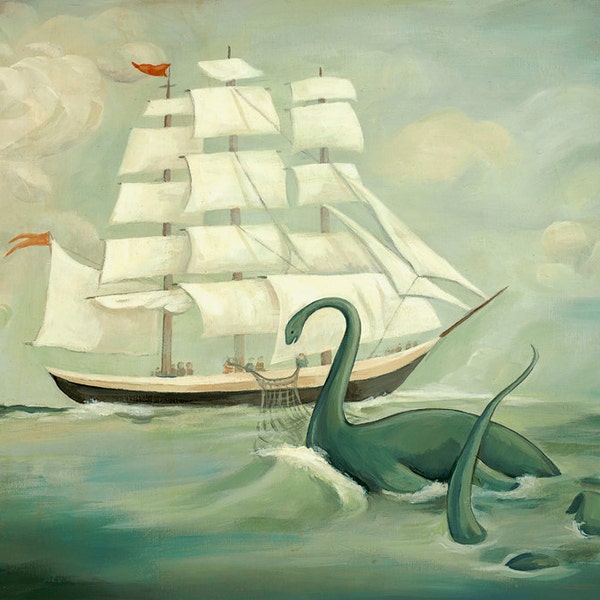 The Unsuccessful Capture of the Great New England Sea Monster Print 10x8 by Emily Winfield Martin