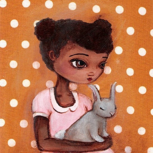 FALL SALE Elsie and the Grey Bunny Print 8x10