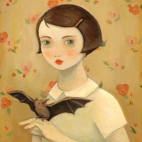 Portrait with Pet Bat Print 8x10 by Emily Winfield Martin