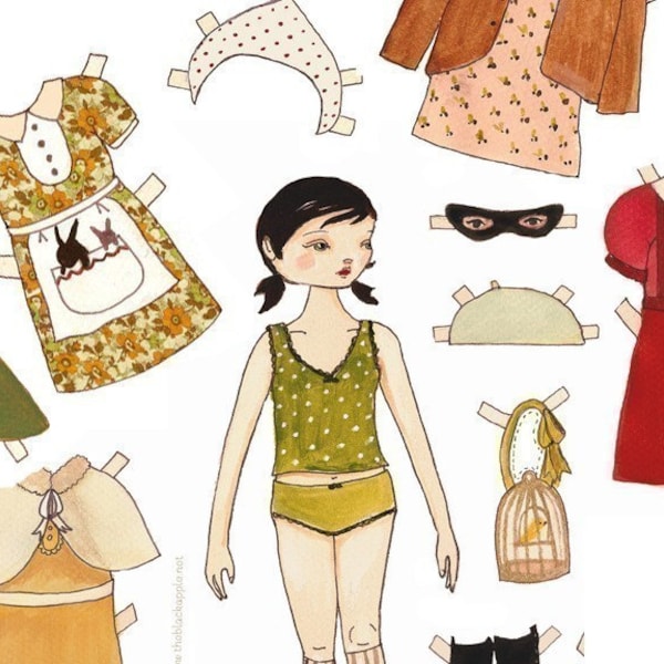 Black Apple Paper Dolls