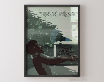 Childish Gambino Poster, This is America Album, Awaken My Love Album, Digital Download, Childish Gambino Print, Music Poster, Unique Artwork