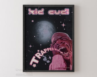 Kid Cudi Poster, Man On The Moon Album Poster, Trapped In My Mind Poster, Digital Download, Kid Cudi Print, Unique Artwork Poster