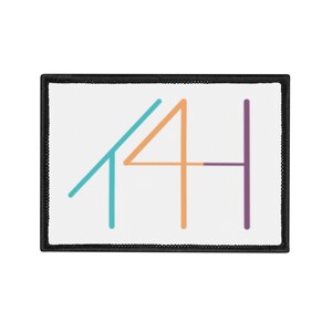 Apliques termocolantes estilosos - Acessórios modernos com o logotipo 'T4H' da Tools 4 Hiring, enfeites para jaquetas e bolsas, artesanato em patchwork, moda faça você mesmo.