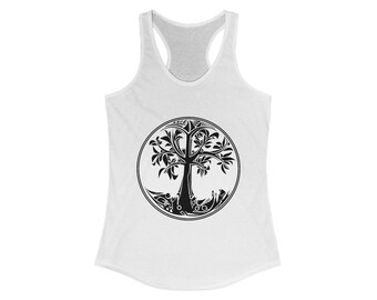 Tree of Life Tank Top: Nature-Inspired Women's Racerback