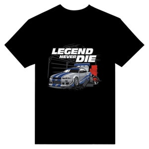Legend Never Die Skyline Drift Club Heavyweight Unisex Crewneck T-shirt
