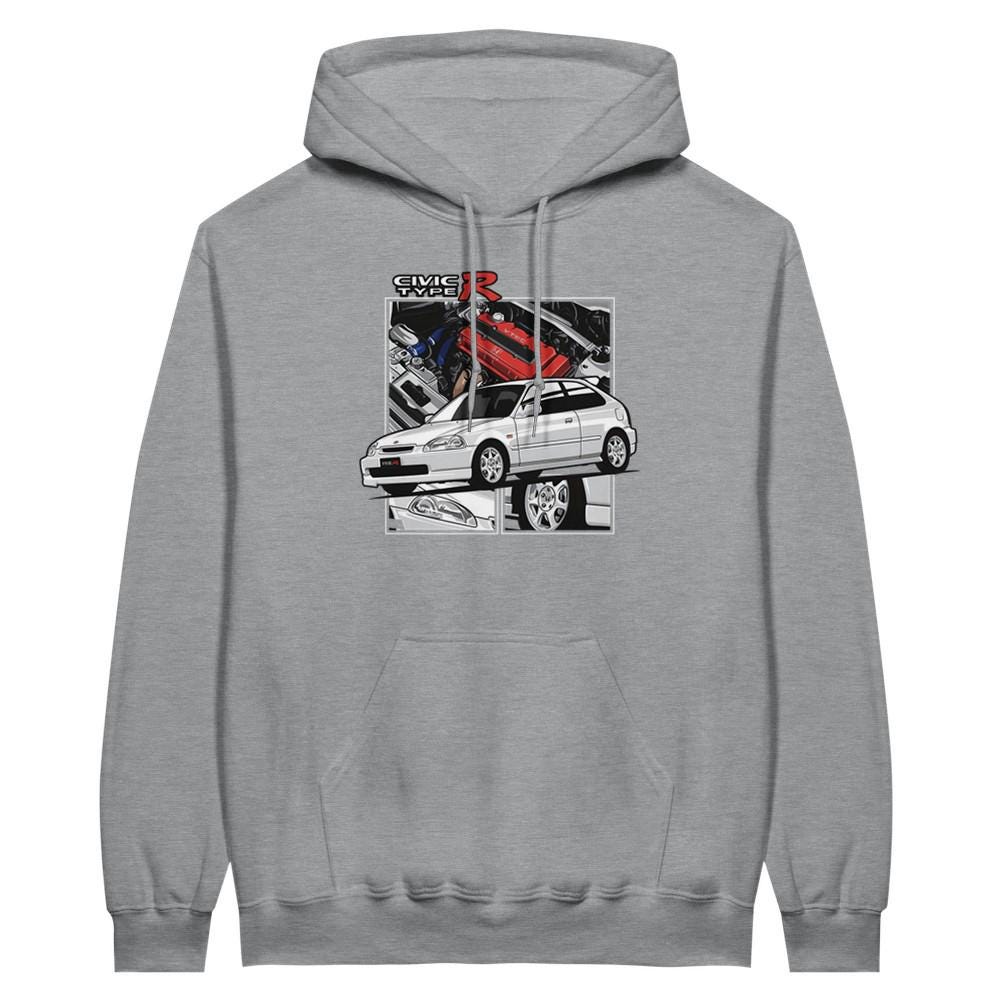 Sweat à Capuche Voiture Japonaise Civic Type R EK 2015 - Design Vintage