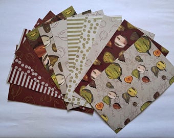 Junk Journal Pages - 12 Double Sided Half Sheets, Printed Pattern Paper Pack for Collage and Mixed Media - Heavy Bloom