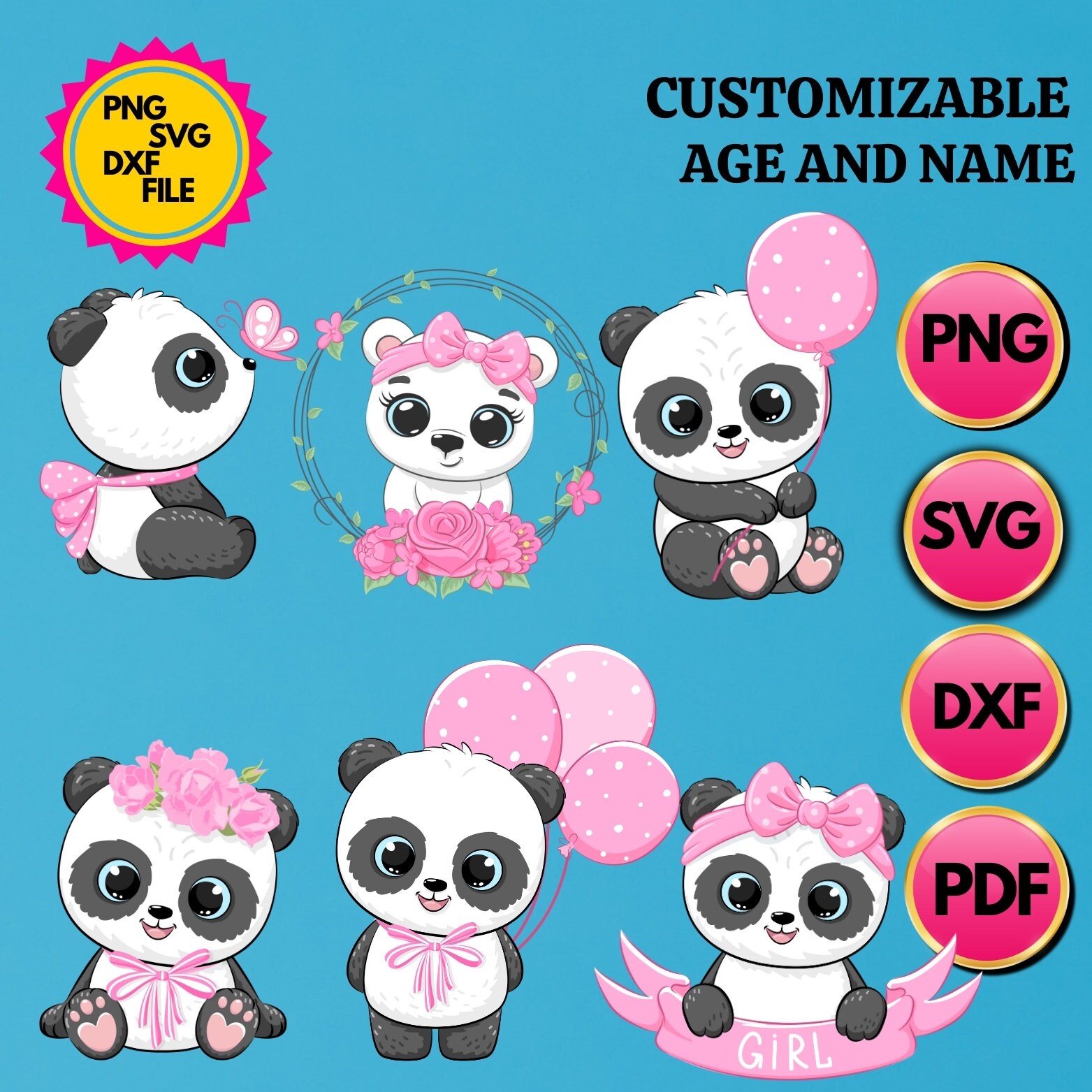 Cute Panda Svg,panda Svg,panda Svg Bundle,panda Head Svg,panda Bear ...