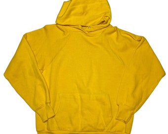 Vintage 80s Gap Blank Yellow Raglan Sleeve Hoodie Sweatshirt Size Medium USA