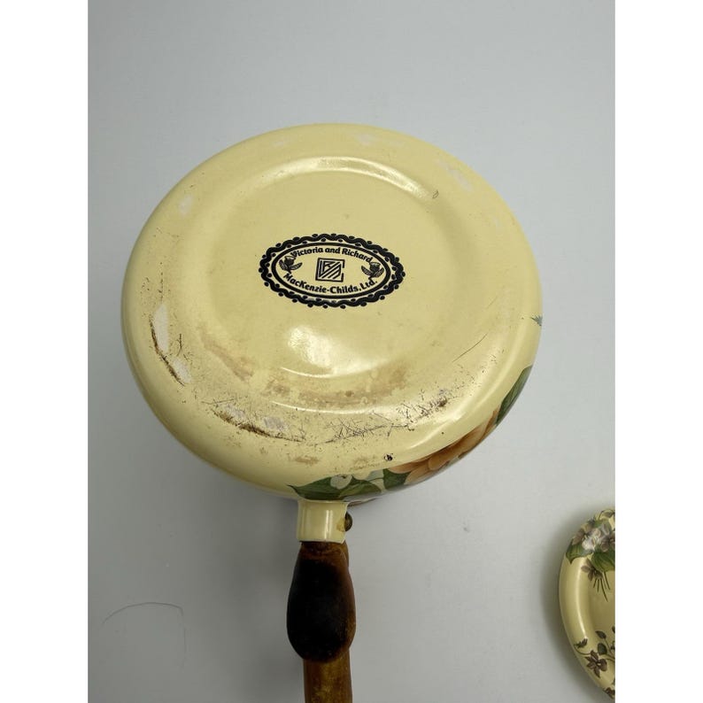 Vintage Victoria and Richard MacKenzie Childs Floral Enamelware Tea Set 12 Piece image 15