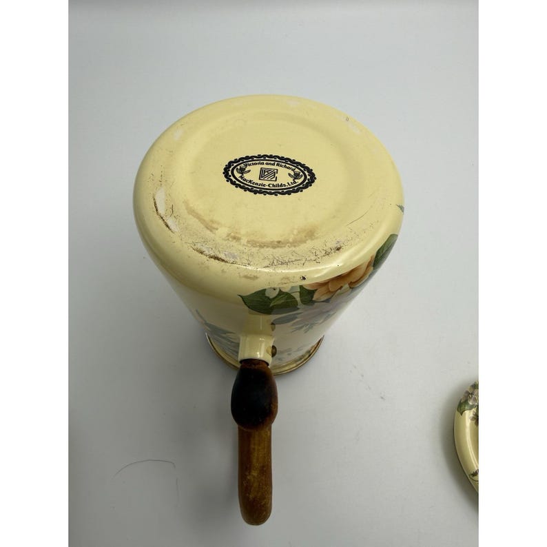 Vintage Victoria and Richard MacKenzie Childs Floral Enamelware Tea Set 12 Piece image 17