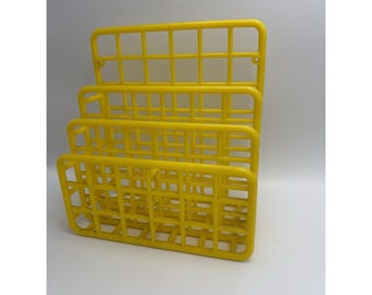 Vintage Yaffa 1983 Yellow Desk "Mini Catch-All" Storage Organizer Wall Mount