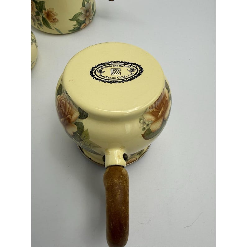 Vintage Victoria and Richard MacKenzie Childs Floral Enamelware Tea Set 12 Piece image 12