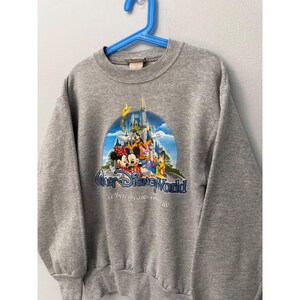 Vintage Disney World Kids Crewneck Sweatshirt Youth M 6 Magic Kingdom Mickey image 2