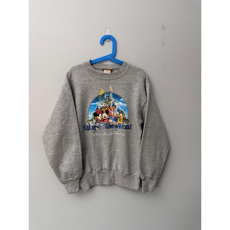 Vintage Disney World Kids Crewneck Sweatshirt Youth M 6 Magic Kingdom Mickey image 1